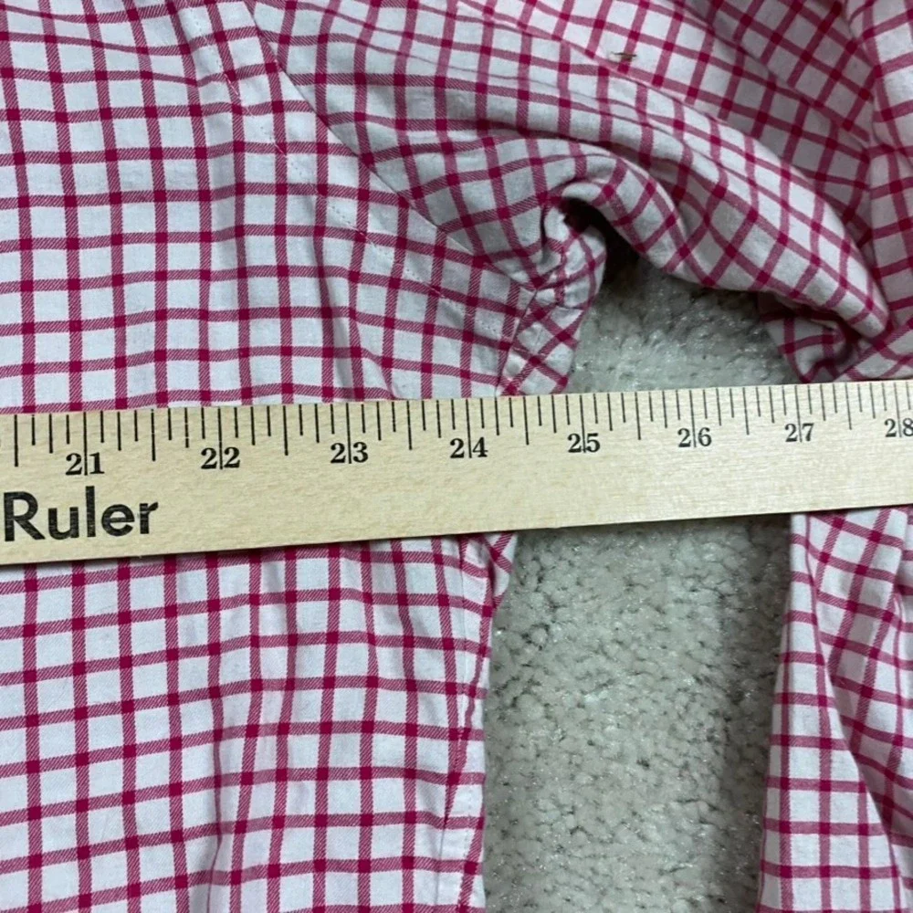 Polo Ralph Lauren Mens XL Slim Fit Red Gingham Check Cotton Button Down Shirt